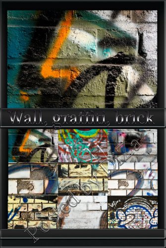 Textures wall, graffiti, brick - , , 