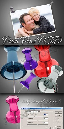 Push Pins PSD